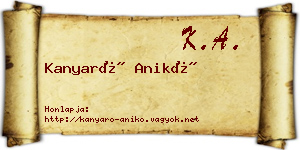 Kanyaró Anikó névjegykártya